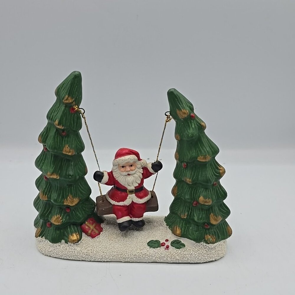 Holiday Collection Christmas Decor Decoration Holiday Santa on Swing Figurine